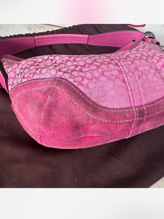 Vintage Coach Pink Signature Hobo Shoulder Bag